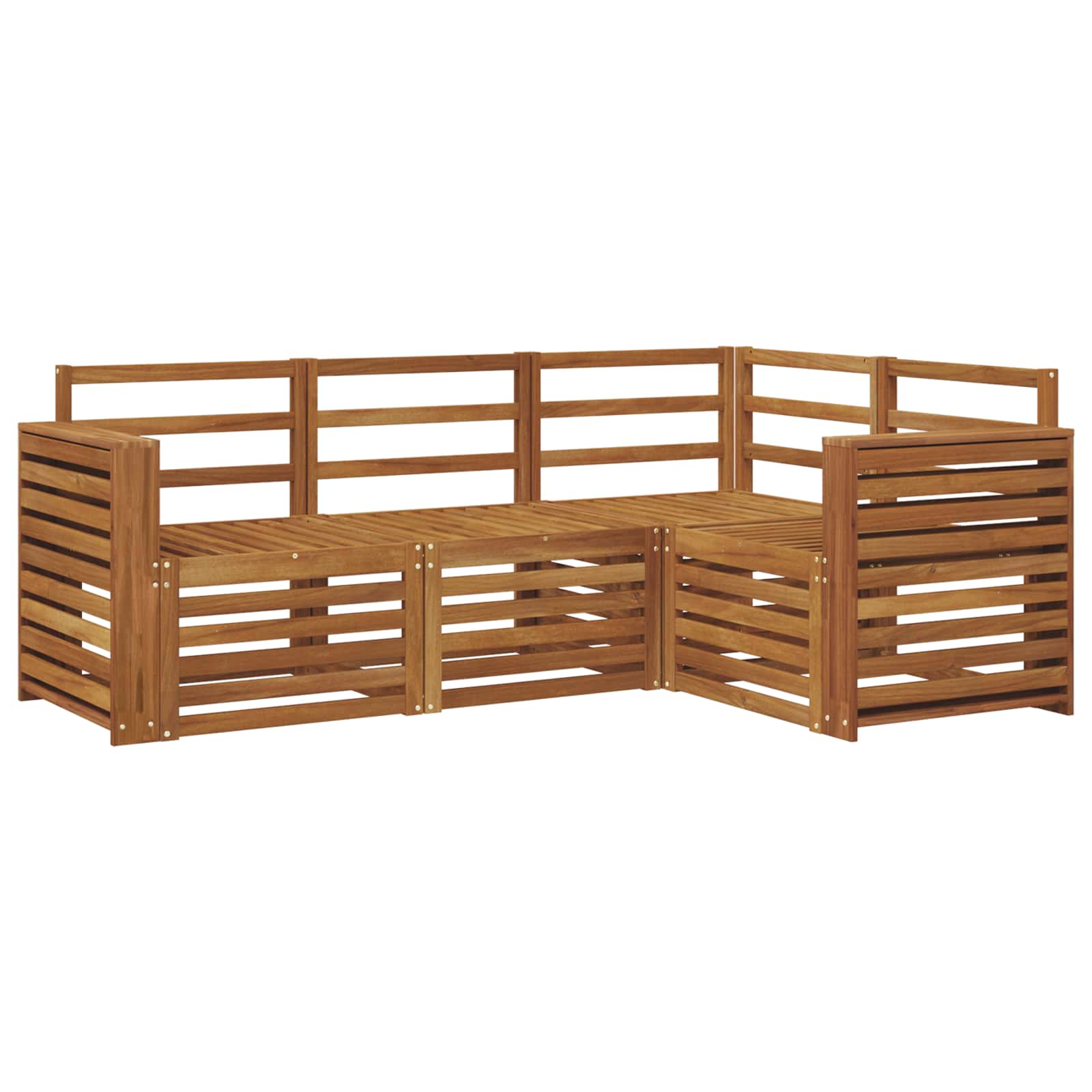 Sofasett 4 pcs Naturlig Solid akasietre vidaXL