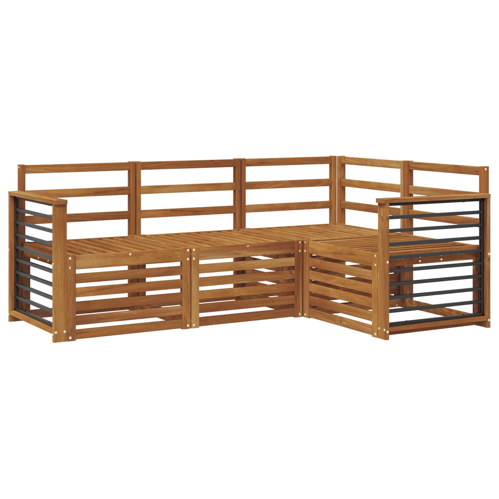 Sofasett 4 pcs Naturlig Solid akasietre vidaXL