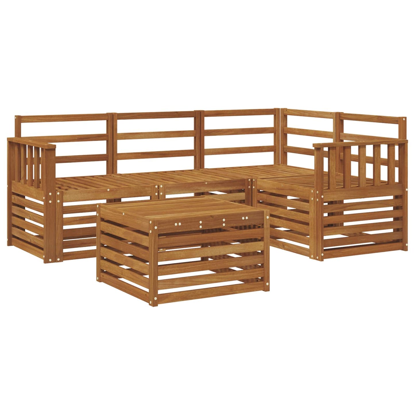 Utendørs sofa-sett 5 pcs Naturlig