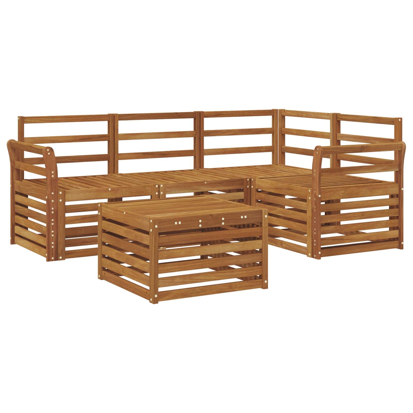Utendørs sofa-sett 5 pcs Naturlig