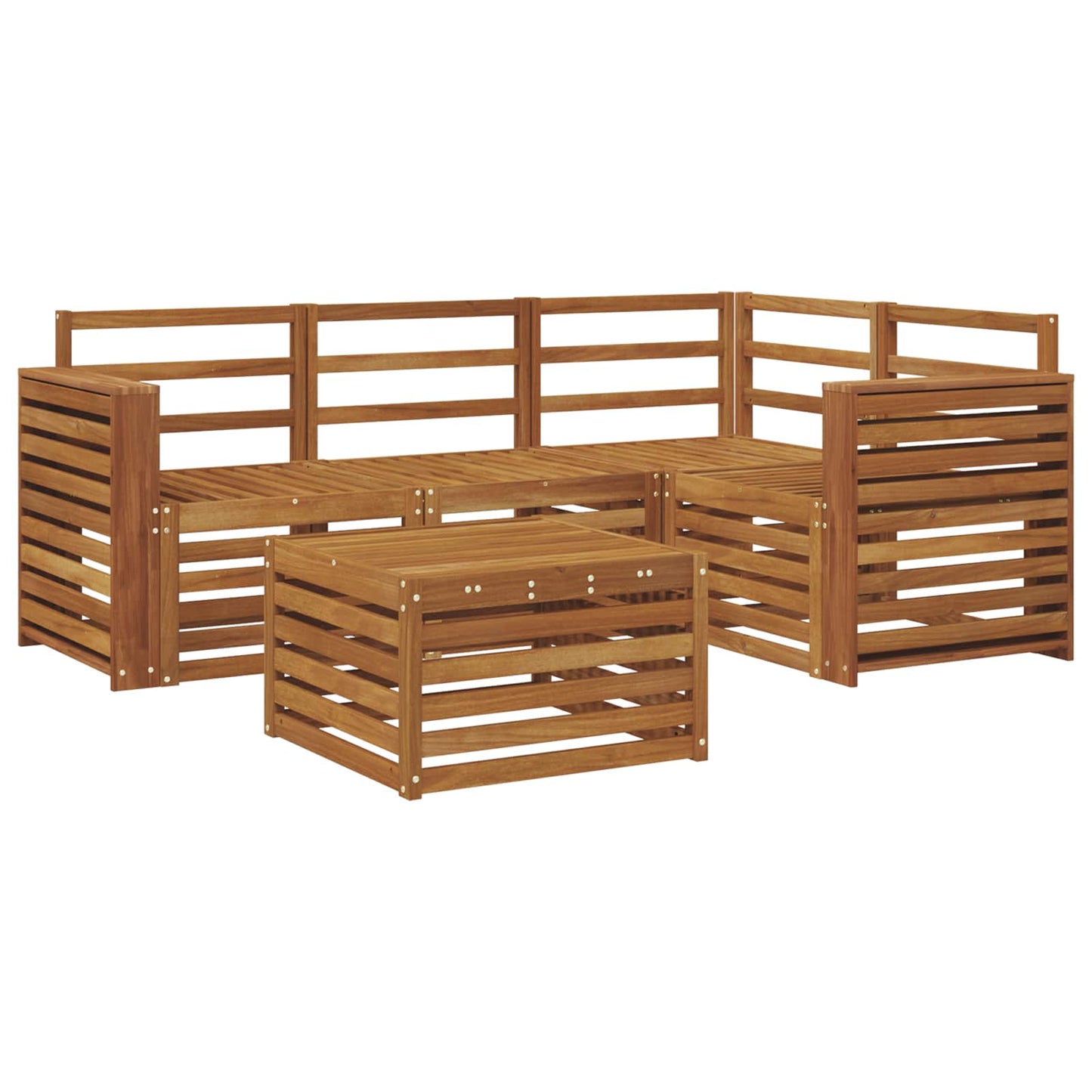 Utendørs sofa-sett 5 pcs Naturlig
