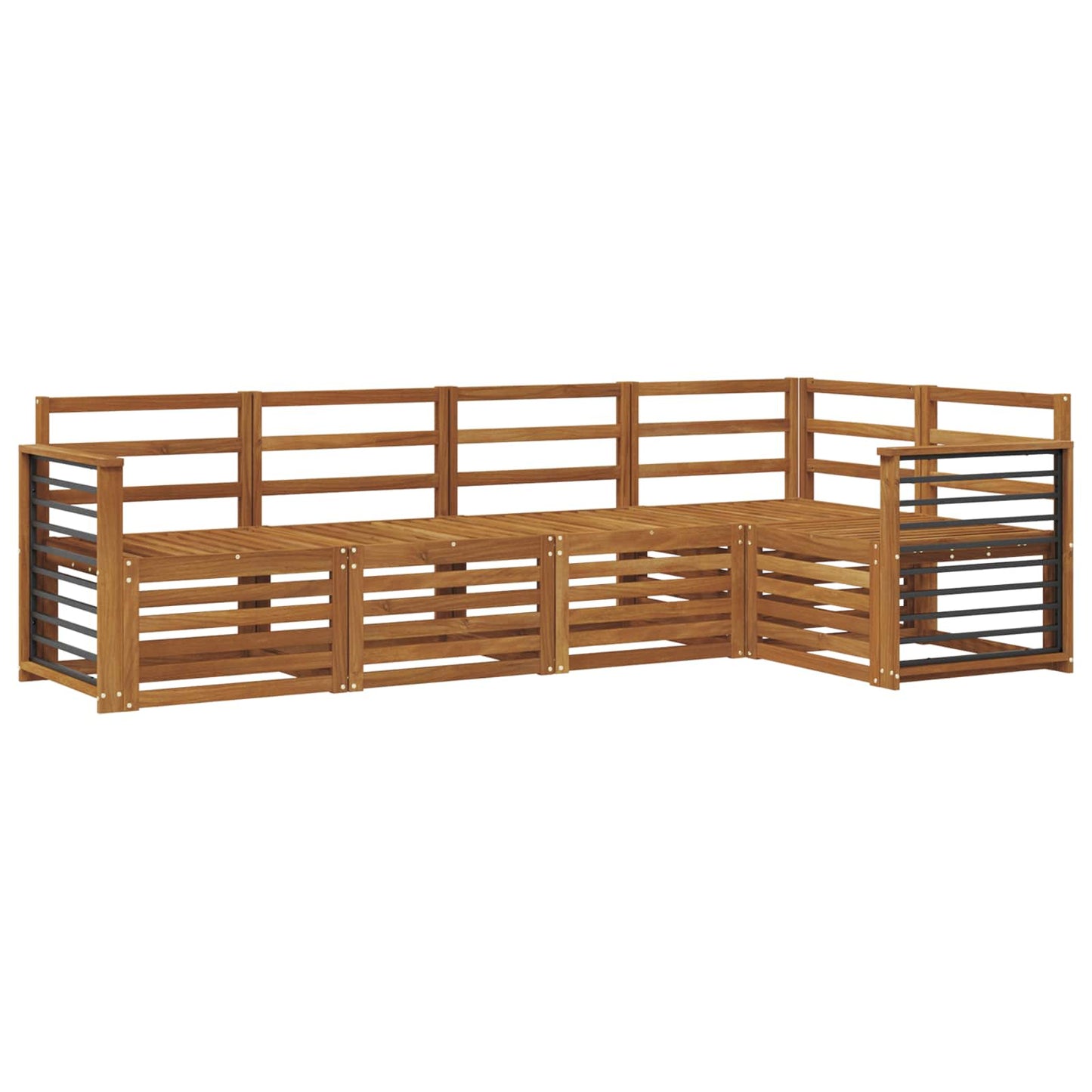 Sofasett 5 pcs Naturlig Solid akasietre vidaXL