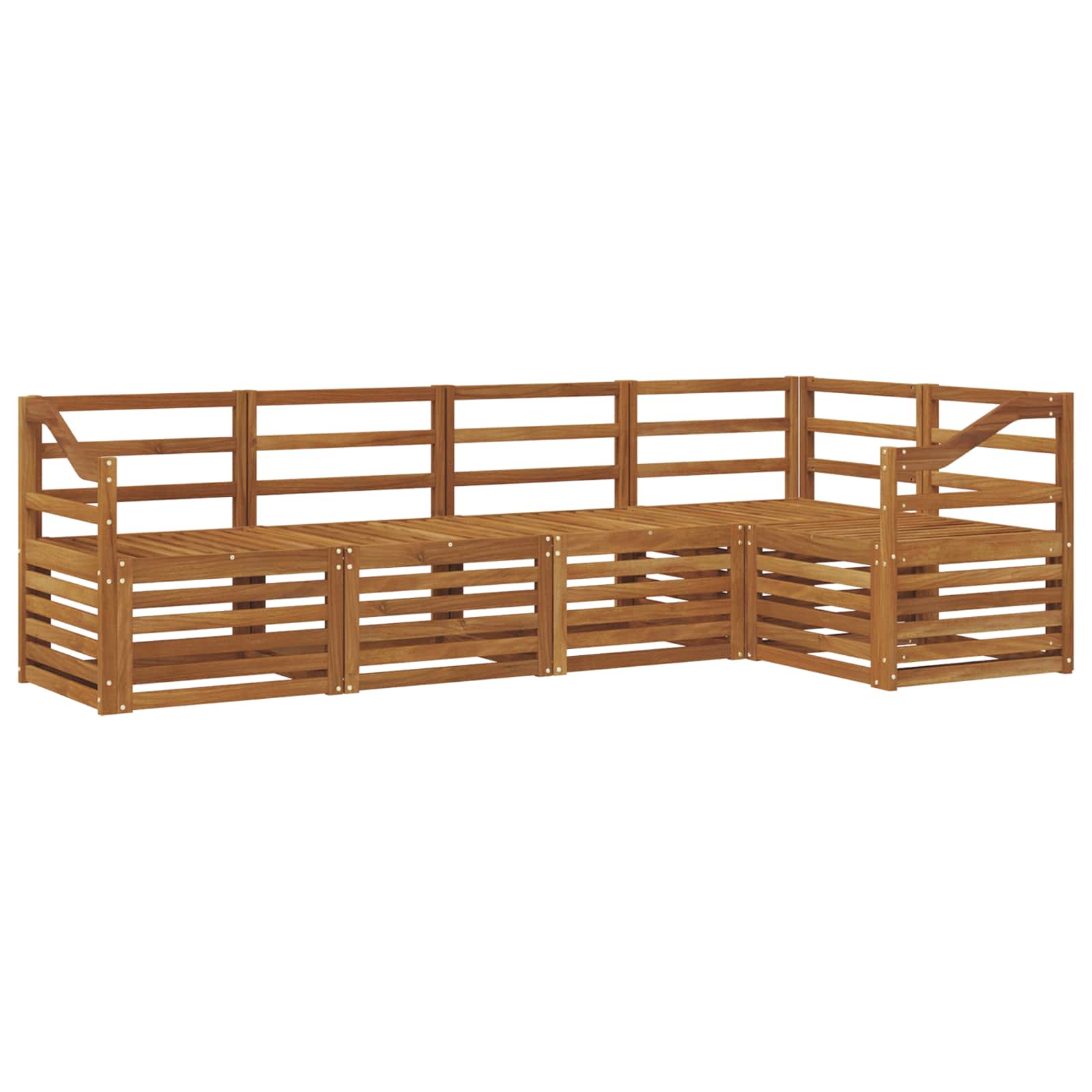 Sofasett 5 pcs Naturlig Solid akasietre vidaXL