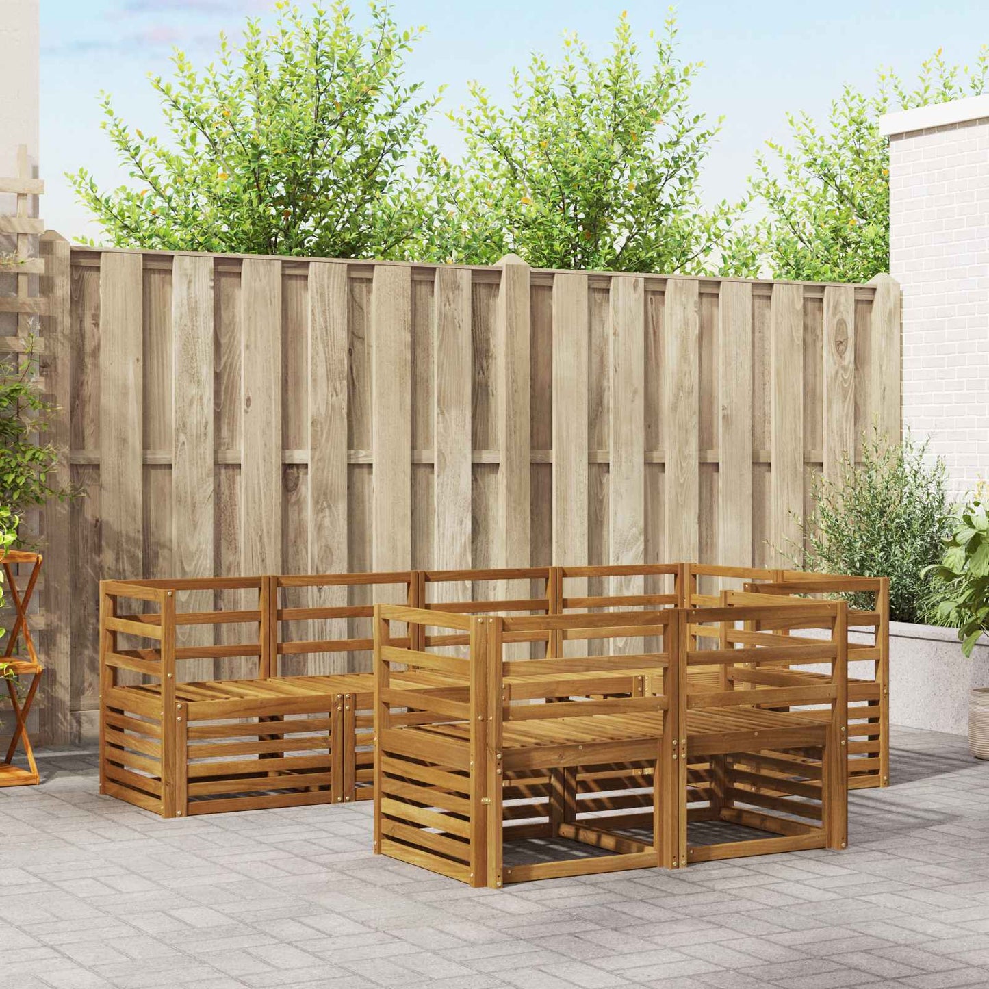 Seksjonssofa Sett 7 pcs Naturlig