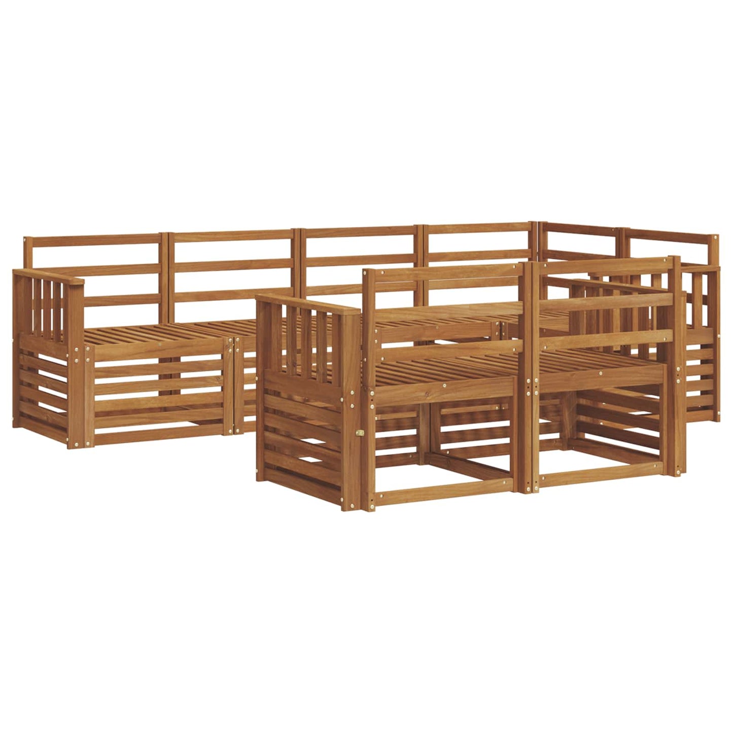 Utendørs sofa-sett 7 pcs Naturlig Polyester