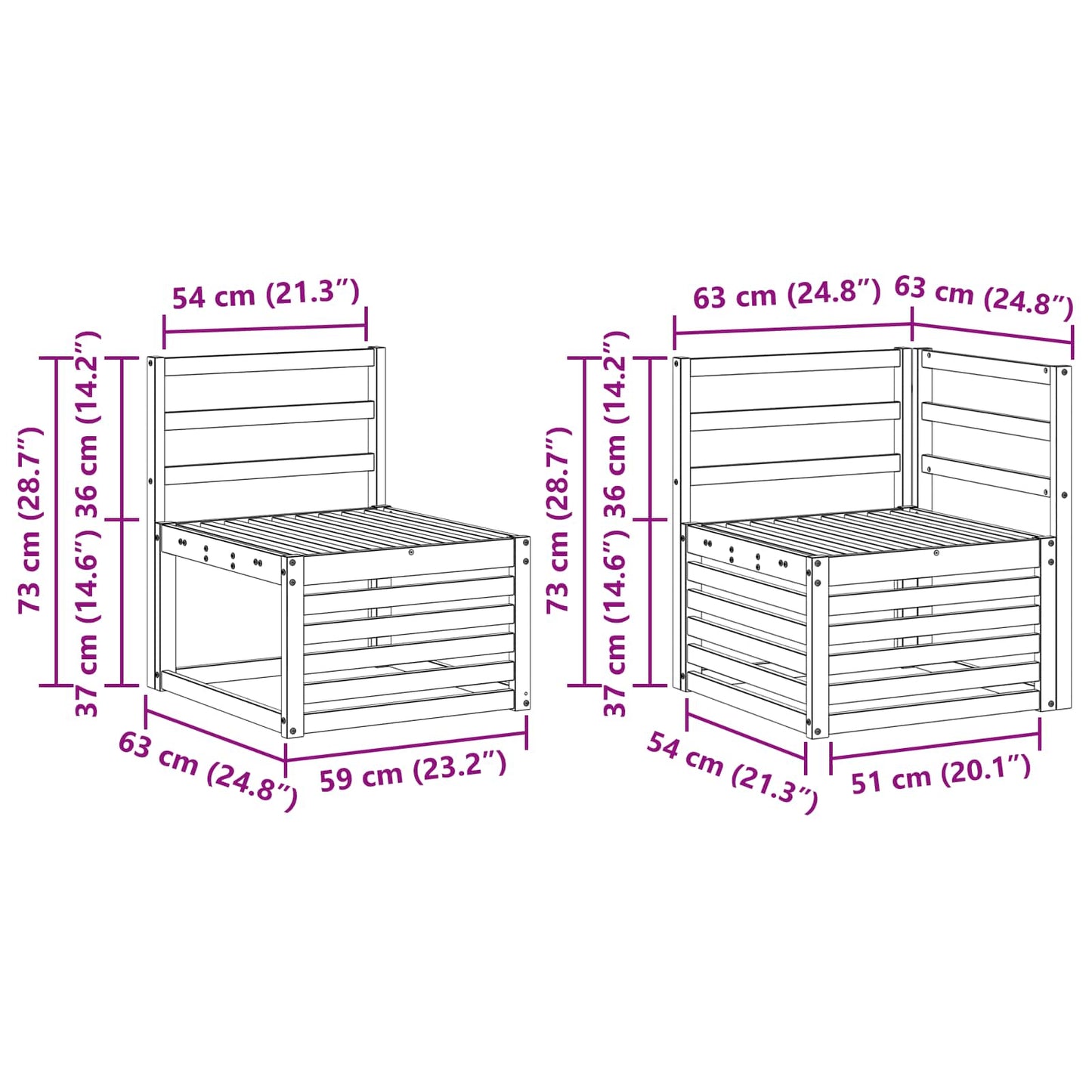 Utendørs sofa-sett 7 pcs Naturlig Polyester