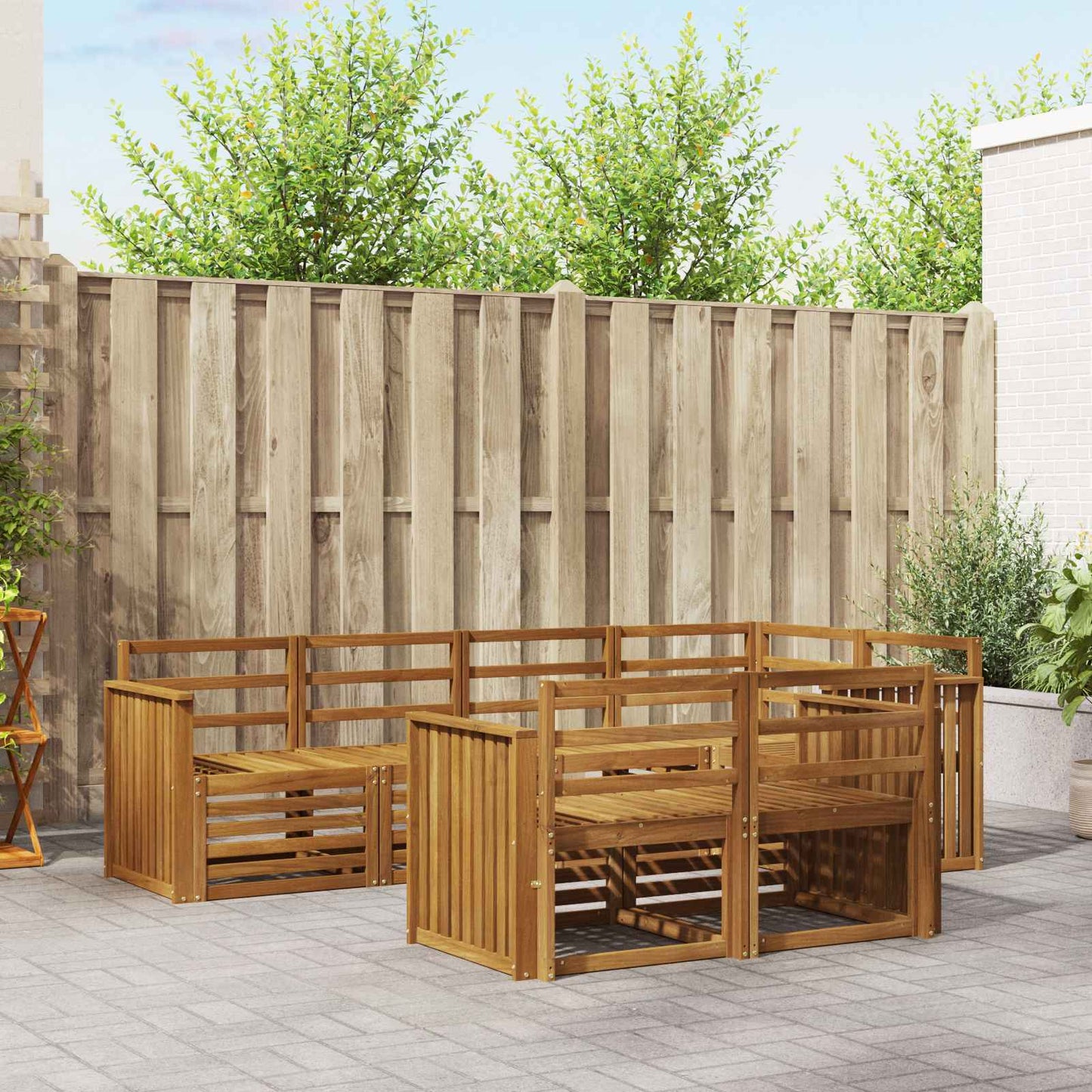 Seksjonssofa Sett 7 pcs Naturlig