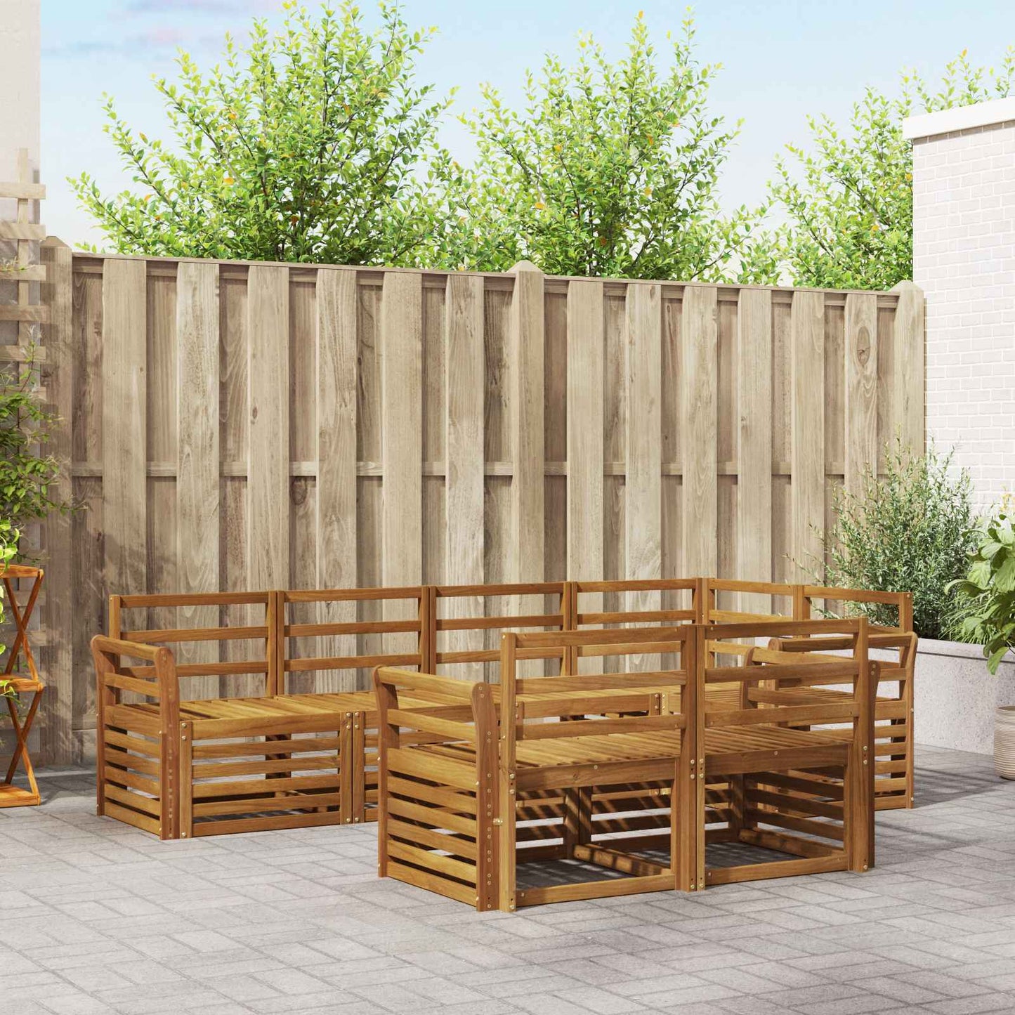 Seksjonssofa Sett 7 pcs Naturlig