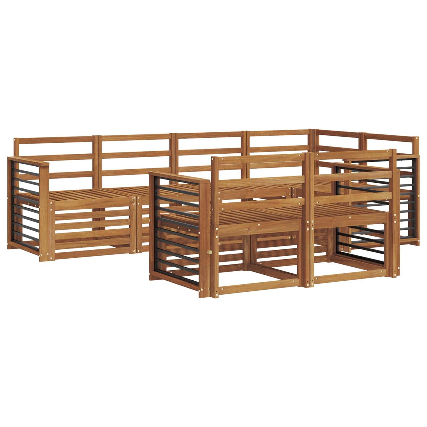Sofasett 7 pcs Naturlig Solid akasietre