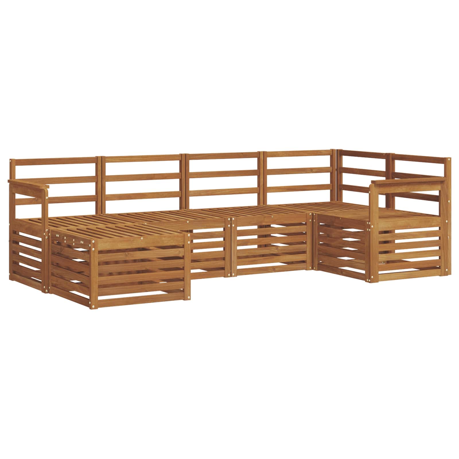 Sofasett 6 pcs Naturlig Solid akasietre vidaXL
