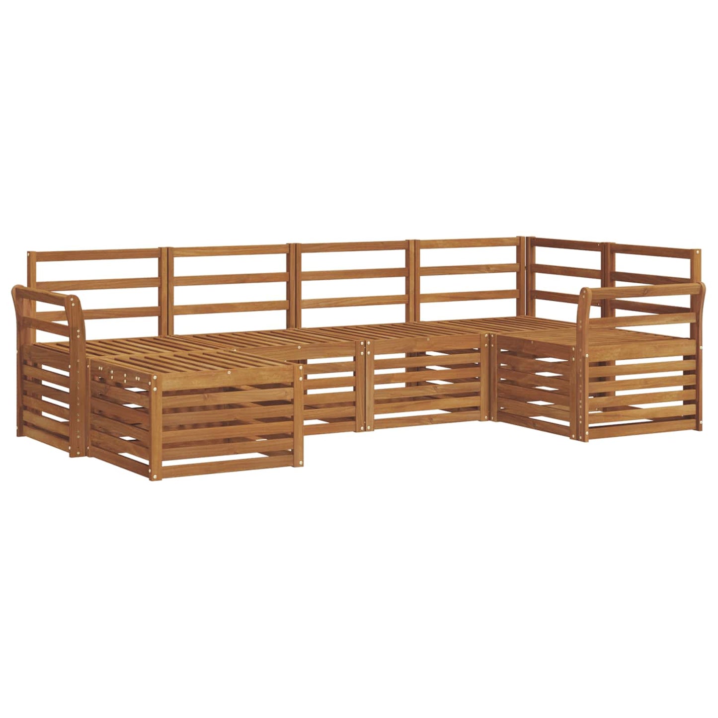 Sofasett 6 pcs Naturlig Solid akasietre vidaXL