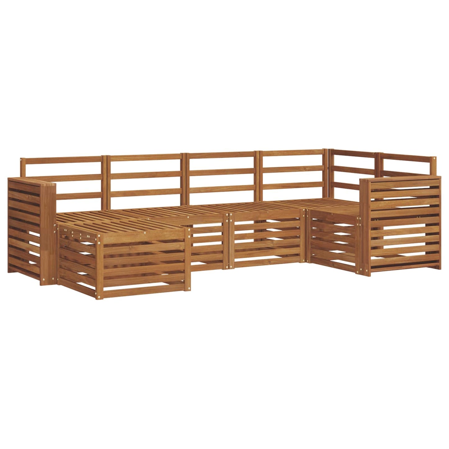 Sofasett 6 pcs Naturlig Solid akasietre vidaXL