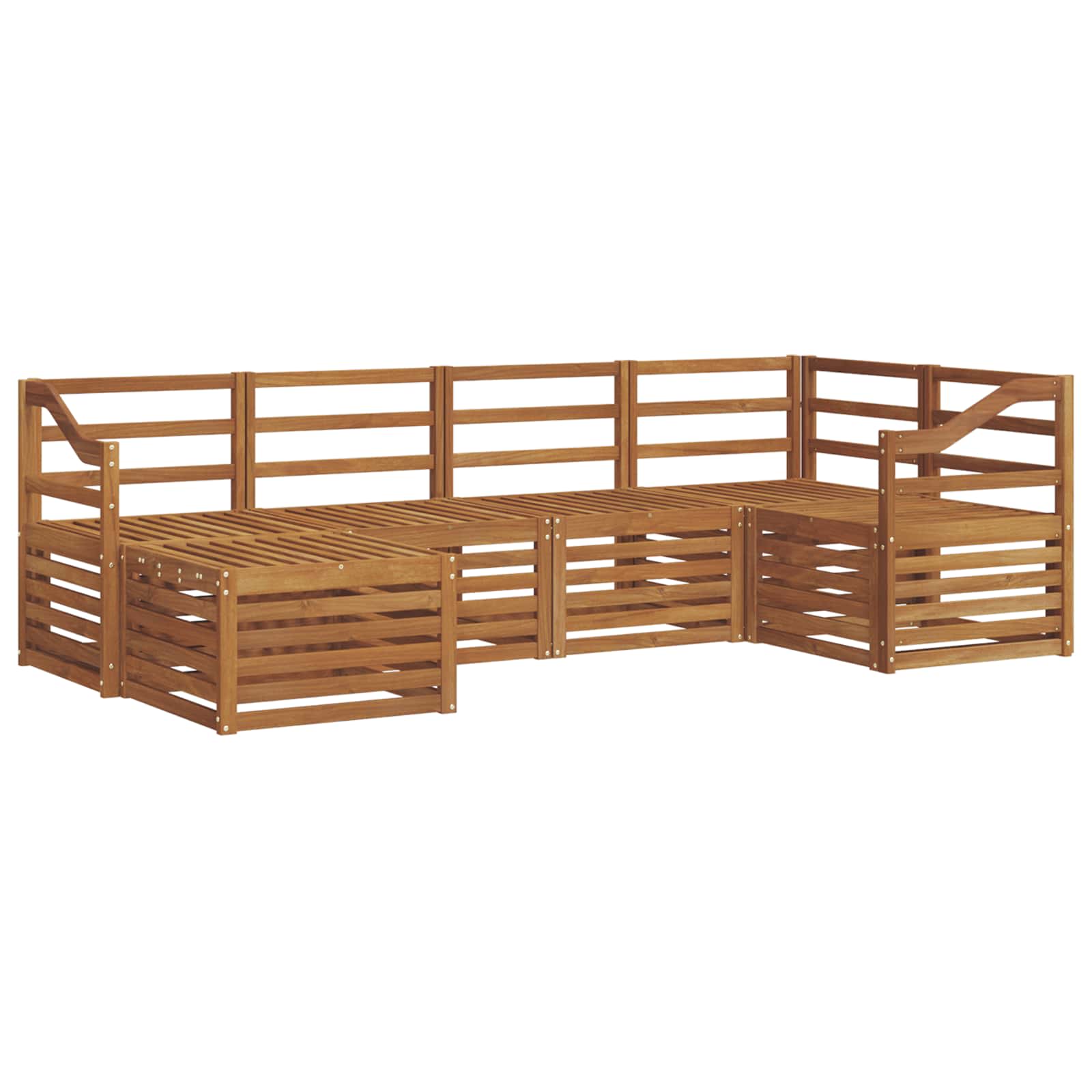 Sofasett 6 pcs Naturlig Solid akasietre vidaXL
