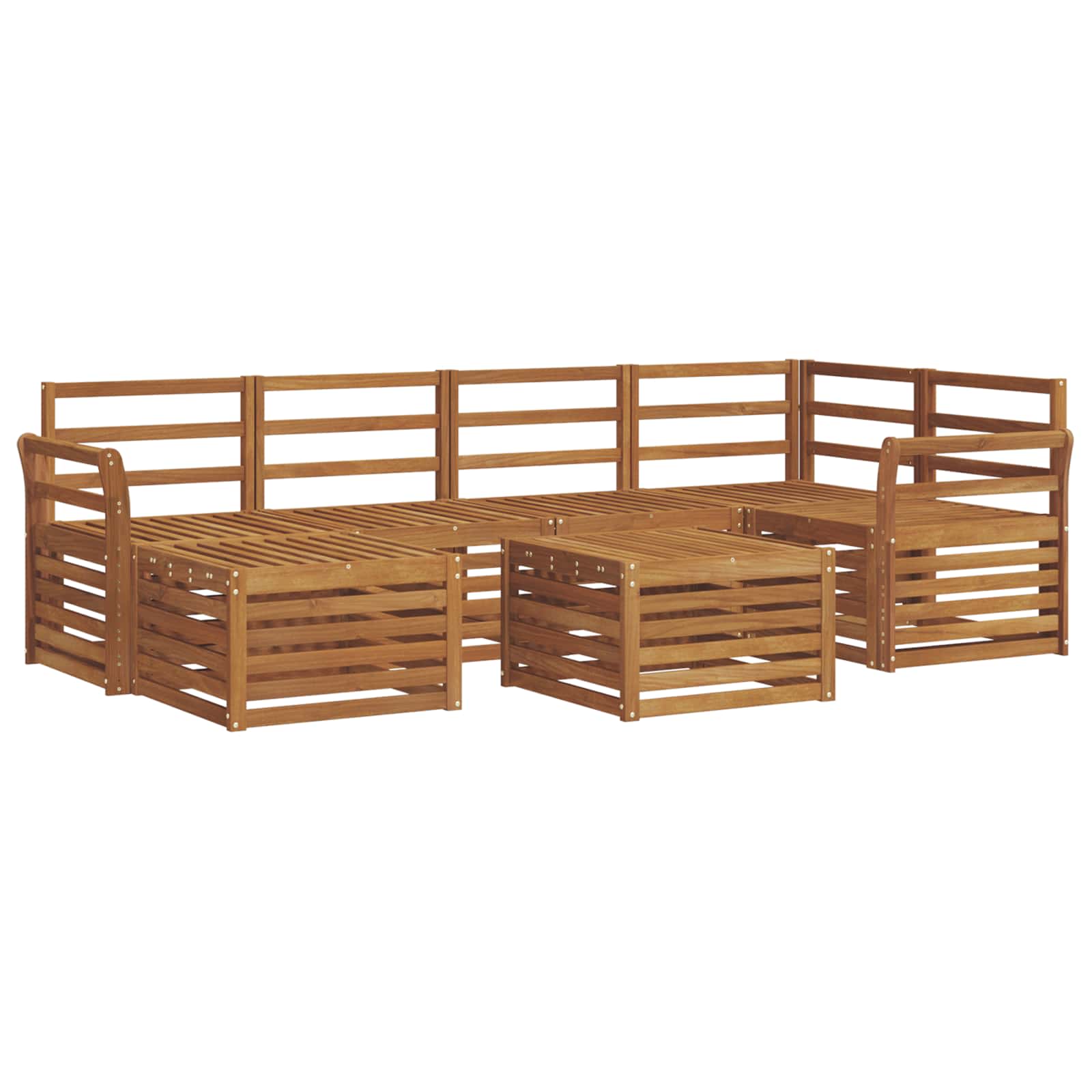 Sofasett Naturlig Solid akasietre vidaXL