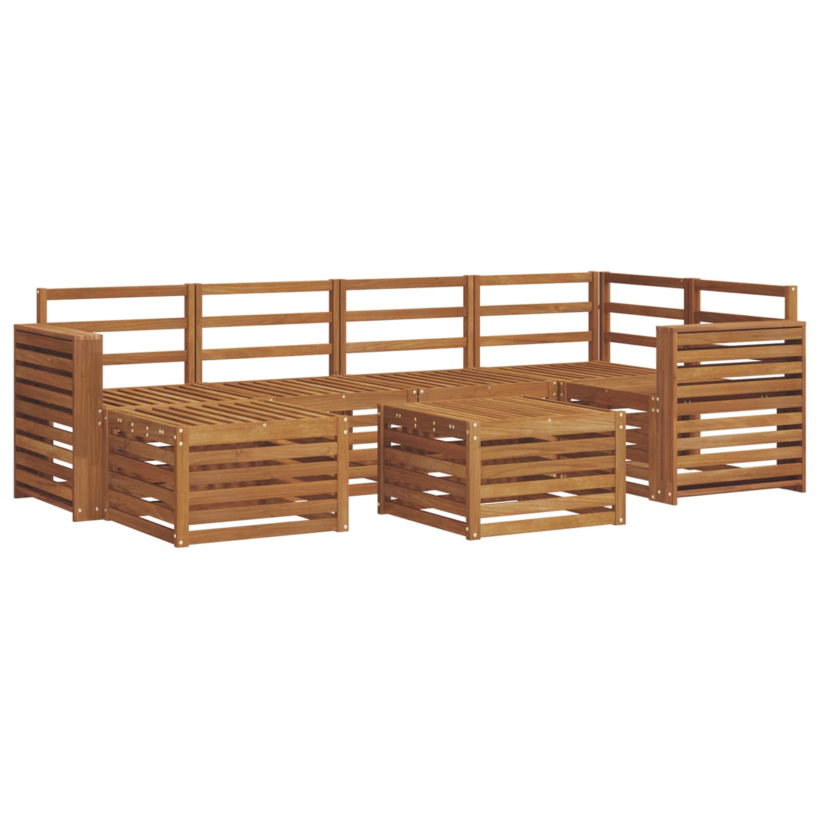 Sofasett Naturlig Solid akasietre vidaXL