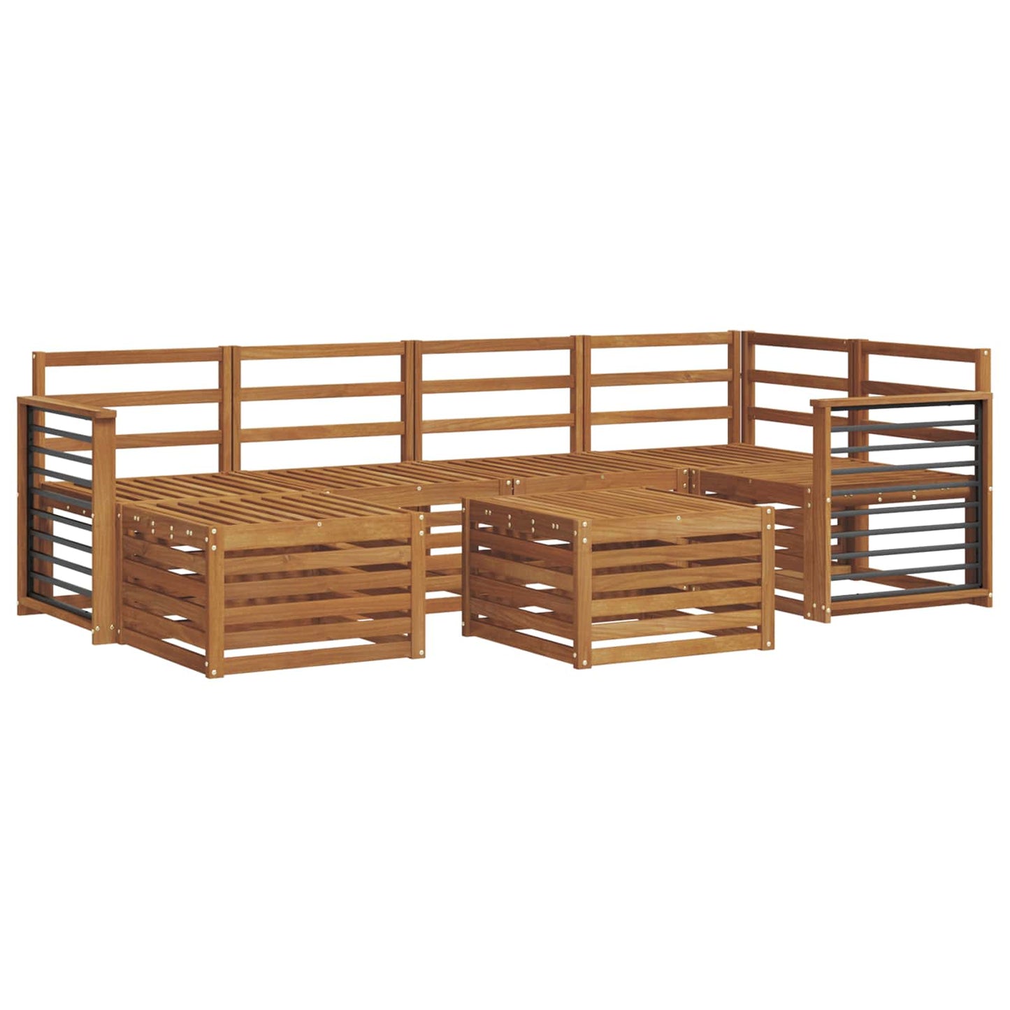 Sofasett Naturlig Solid akasietre vidaXL