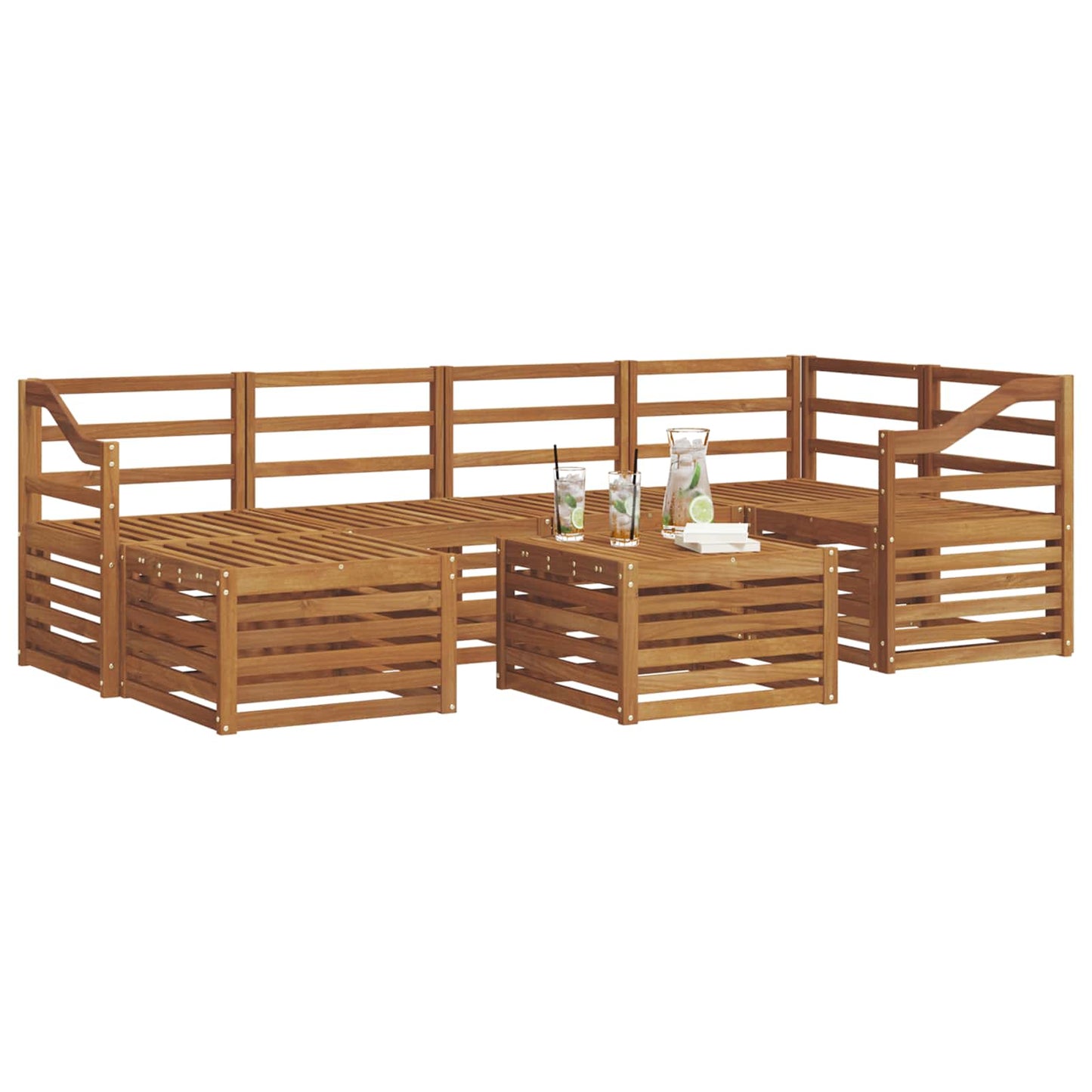 Sofasett Naturlig Solid akasietre vidaXL