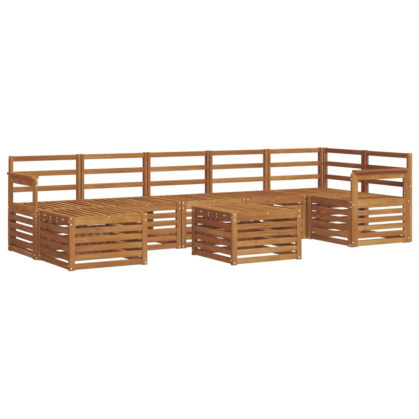 Utendørs sofa-sett 8 pcs Naturlig Solid akasietre