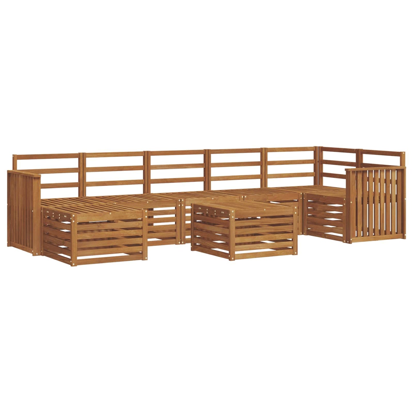 Utendørs sofa-sett 8 pcs Naturlig Solid akasietre