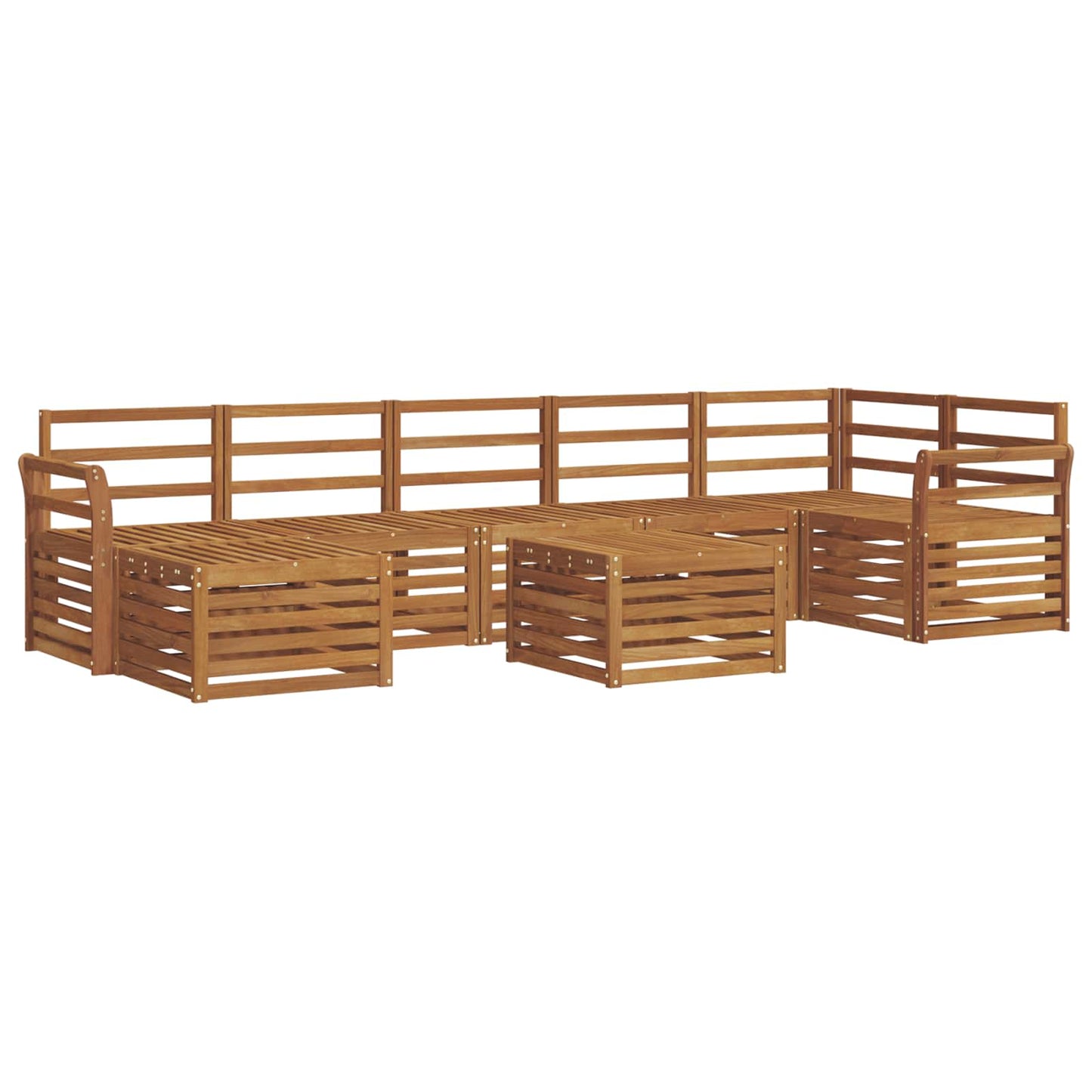 Utendørs sofa-sett 8 pcs Naturlig Solid akasietre