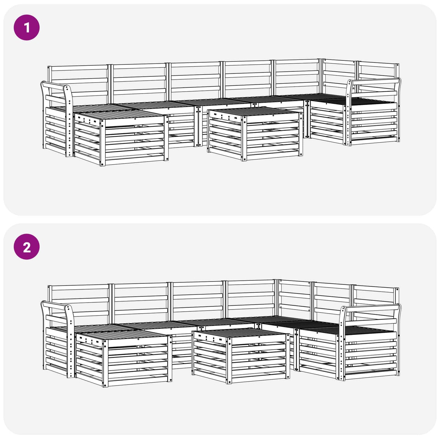 Utendørs sofa-sett 8 pcs Naturlig Solid akasietre