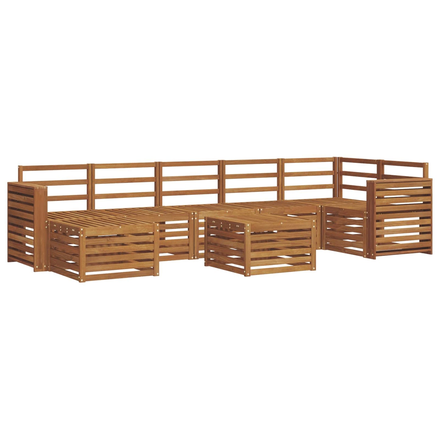 Utendørs sofa-sett 8 pcs Naturlig Solid akasietre