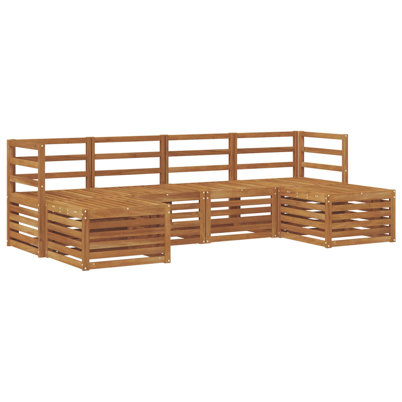 Sofasett 6 pcs Naturlig Solid akasietre vidaXL