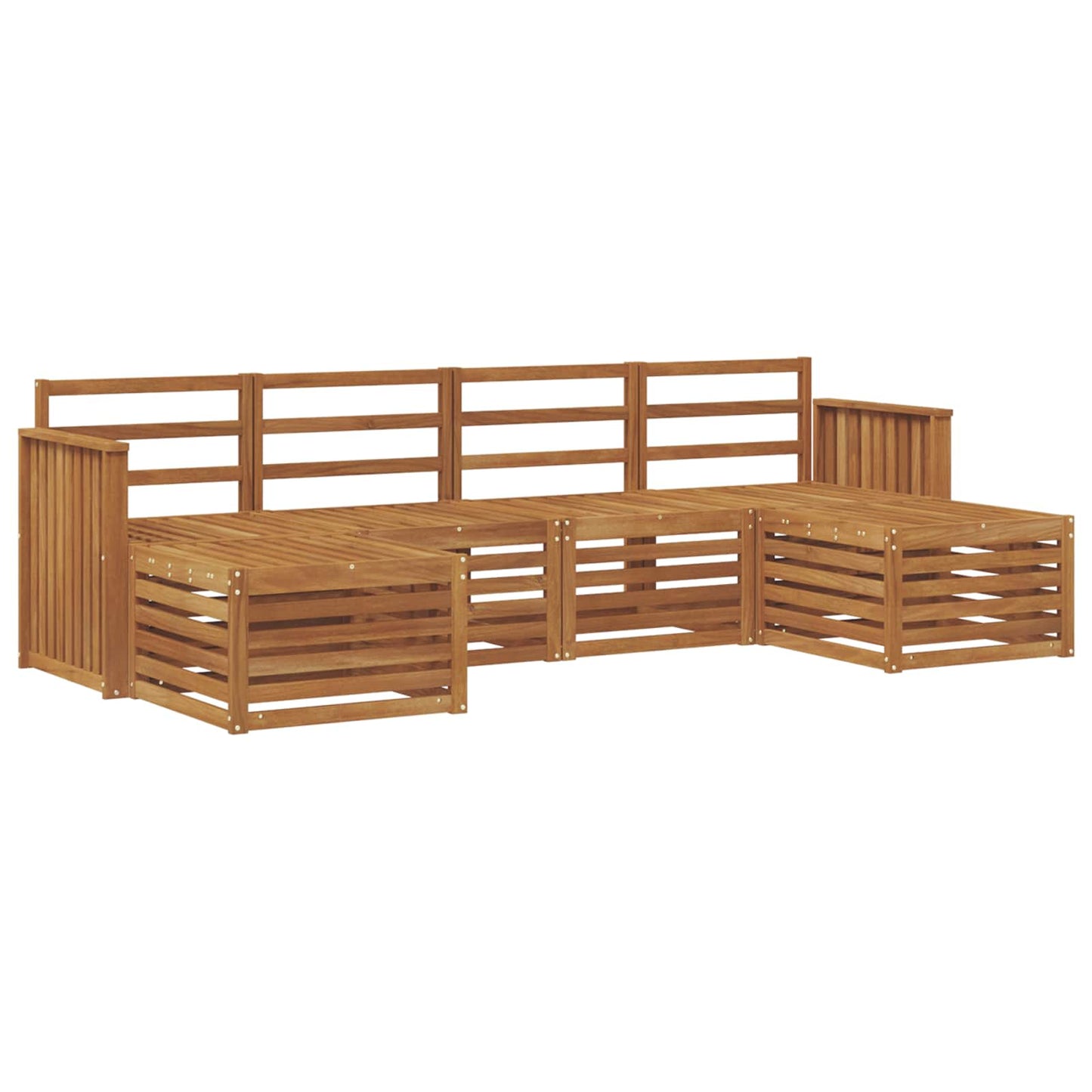 Sofasett 6 pcs Naturlig Solid akasietre vidaXL