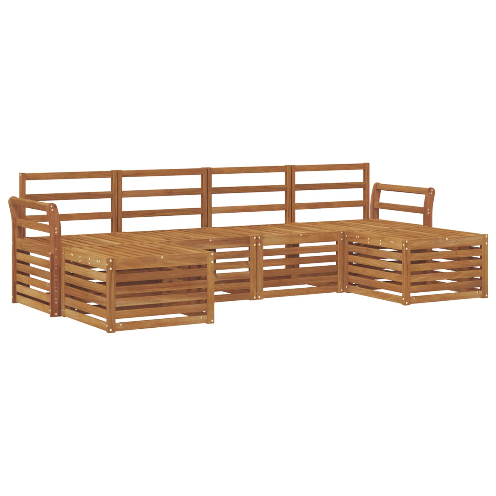 Sofasett 6 pcs Naturlig Solid akasietre vidaXL