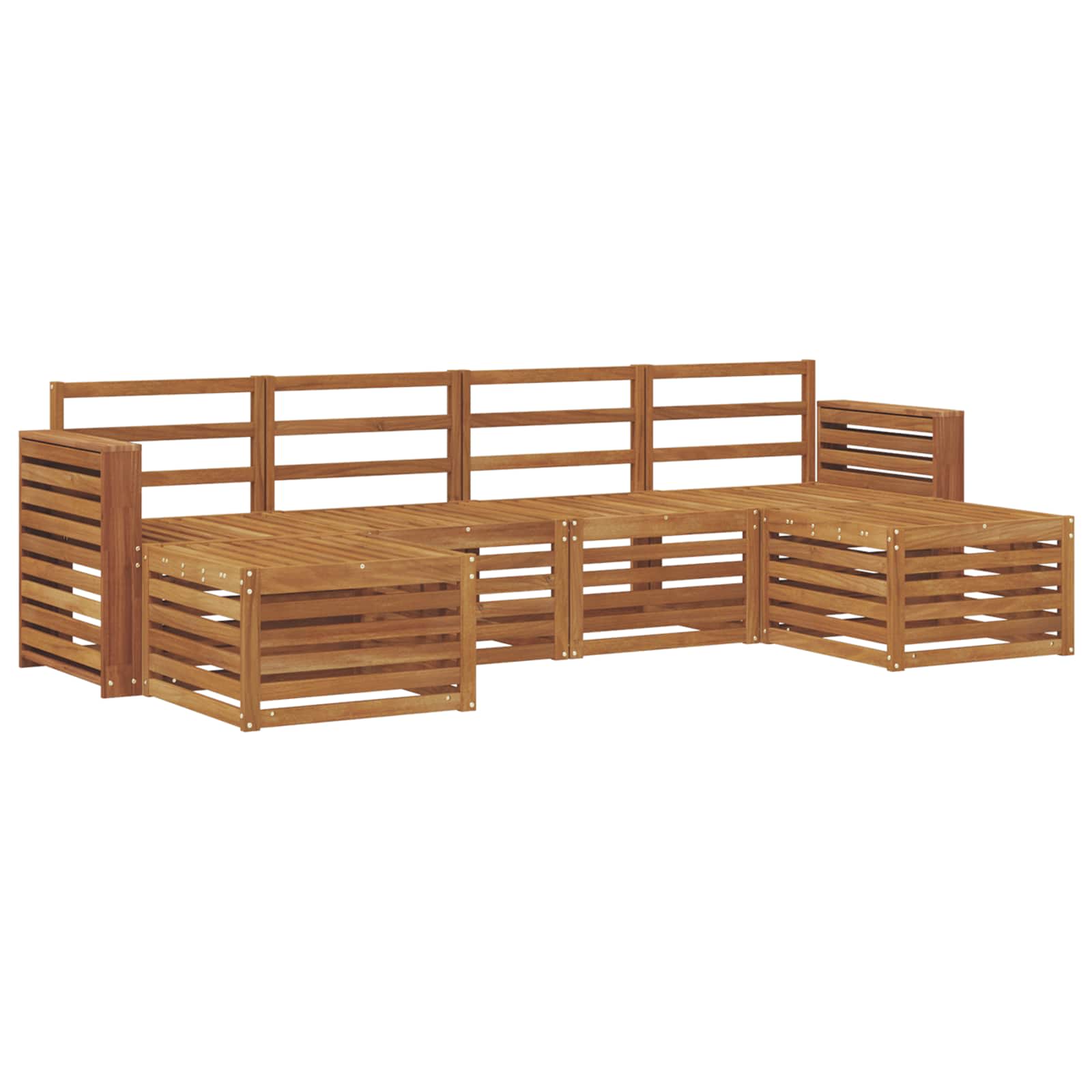 Sofasett 6 pcs Naturlig Solid akasietre vidaXL