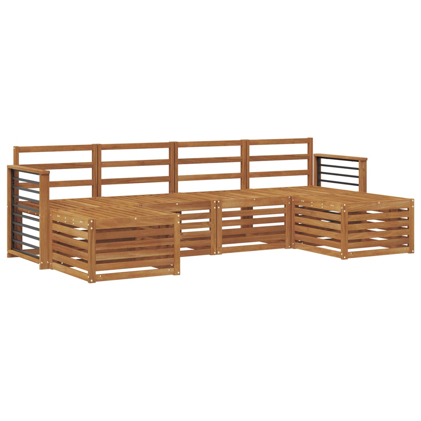 Sofasett 6 pcs Naturlig Solid akasietre vidaXL