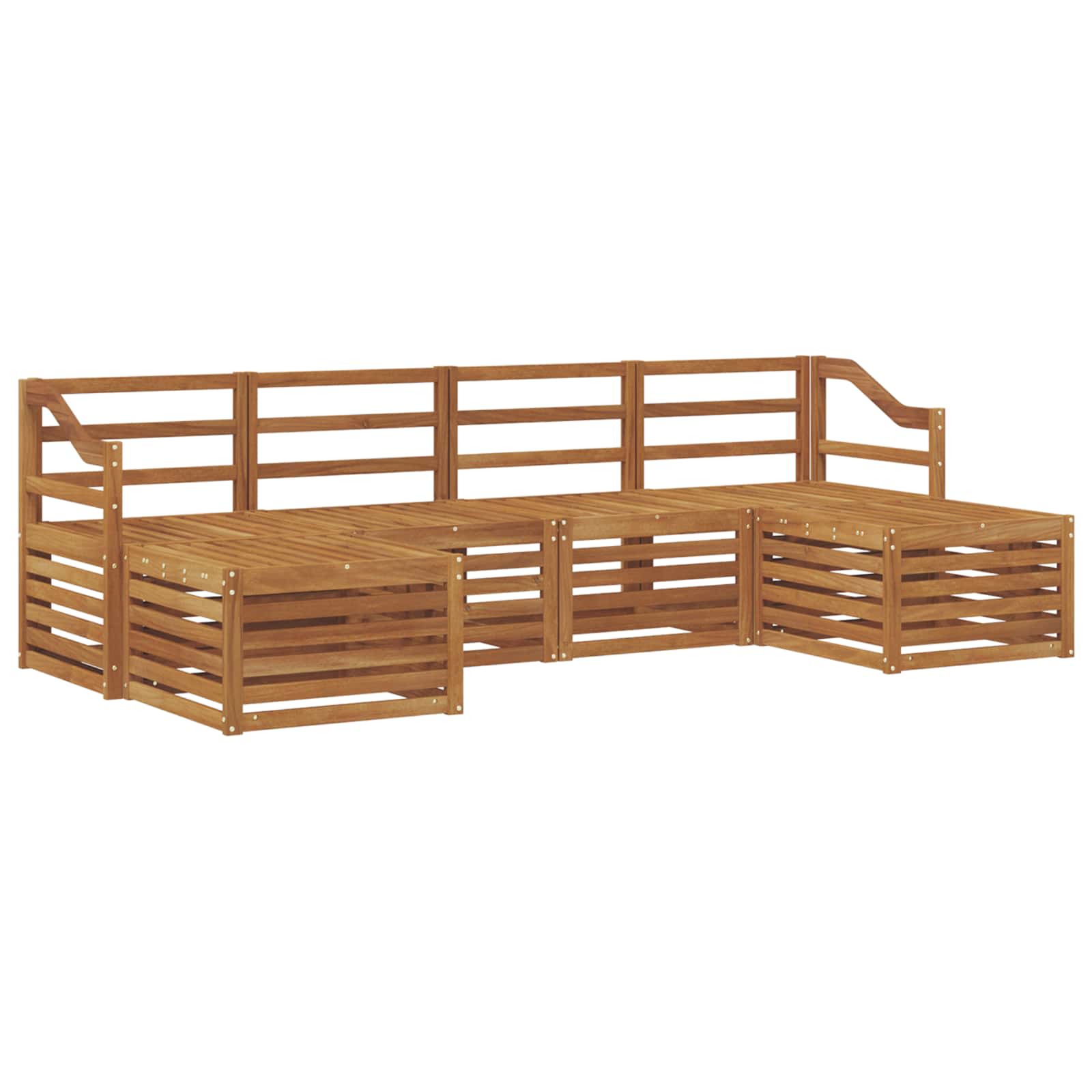 Sofasett 6 pcs Naturlig Solid akasietre vidaXL