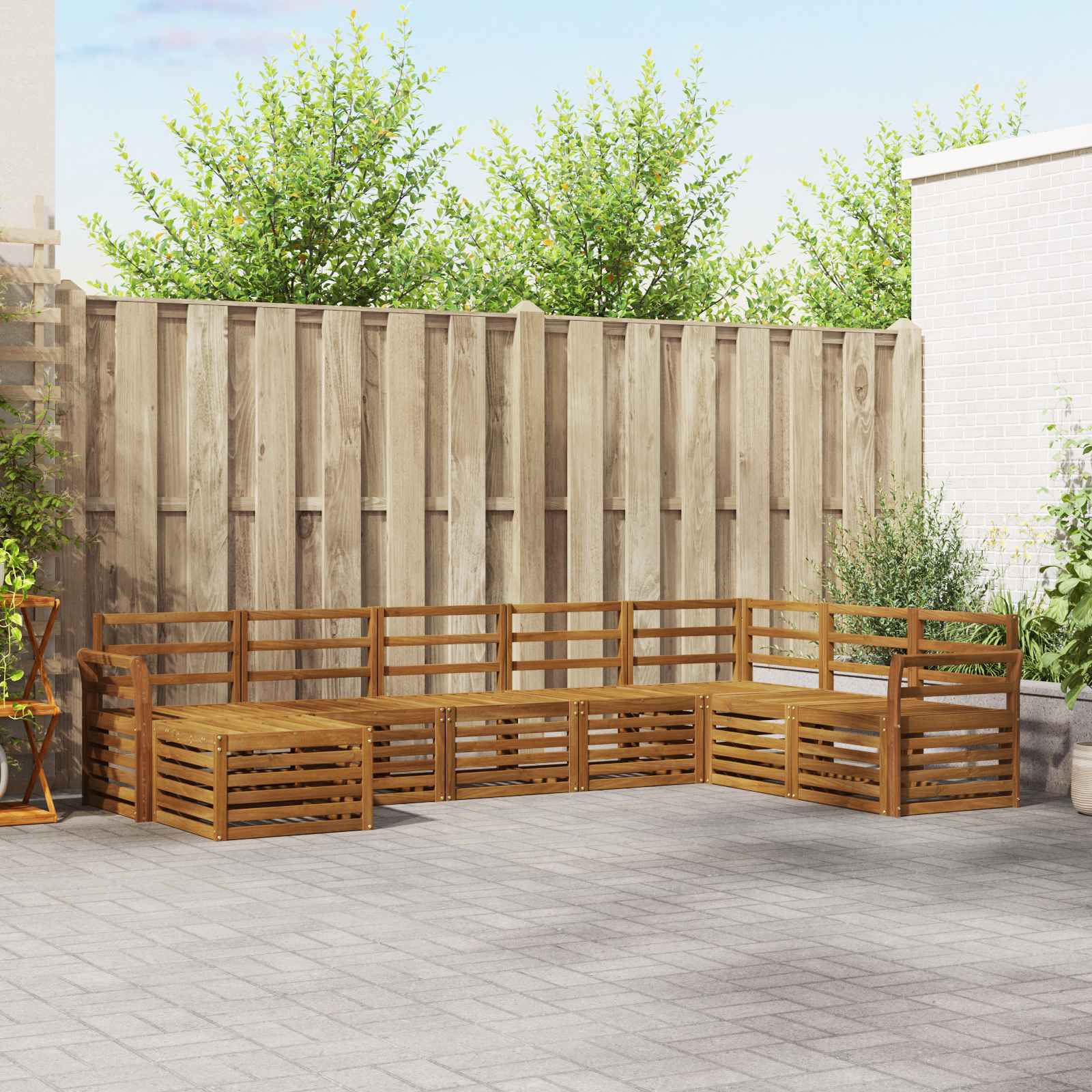 Sofasett 8 pcs Naturlig Solid akasietre vidaXL