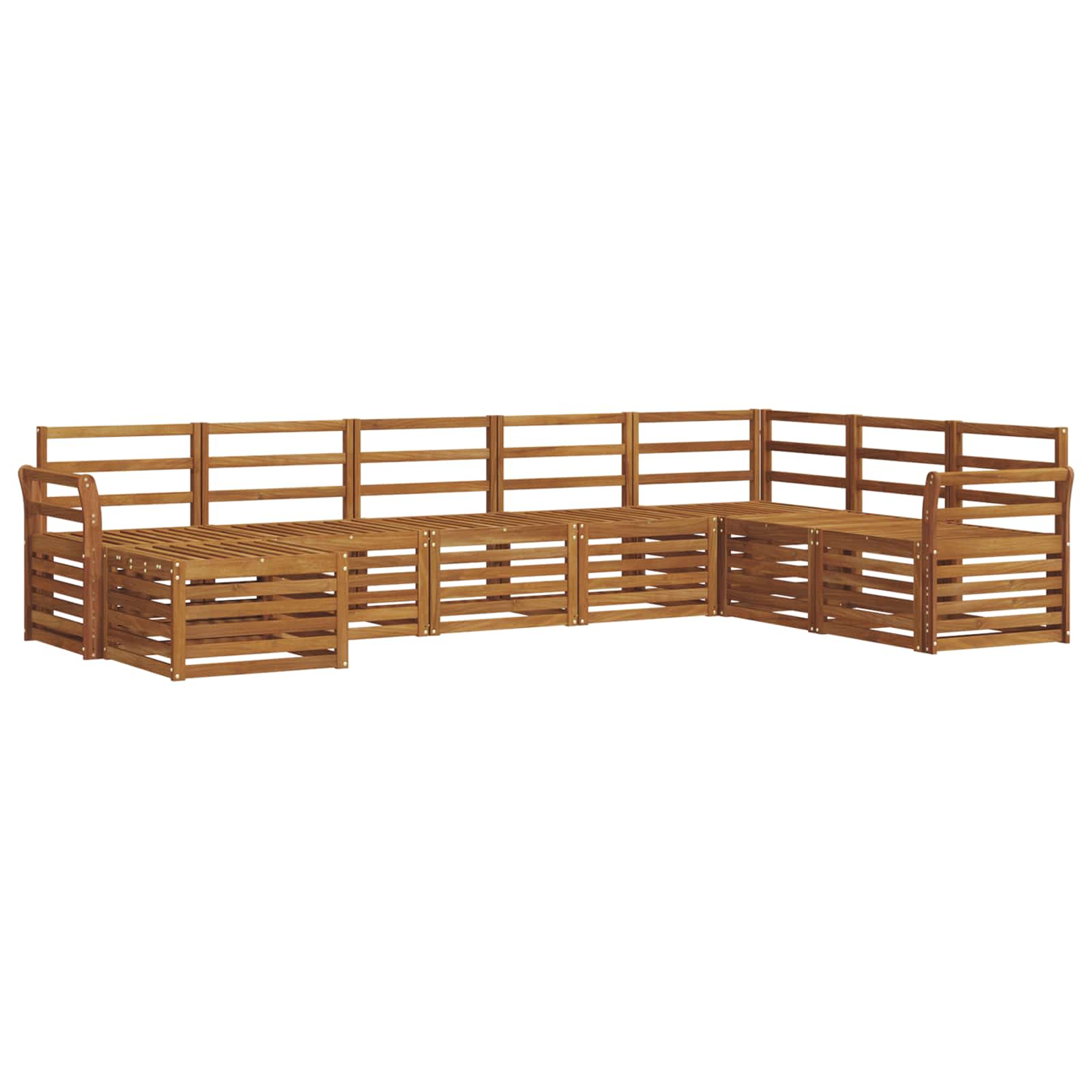 Sofasett 8 pcs Naturlig Solid akasietre vidaXL