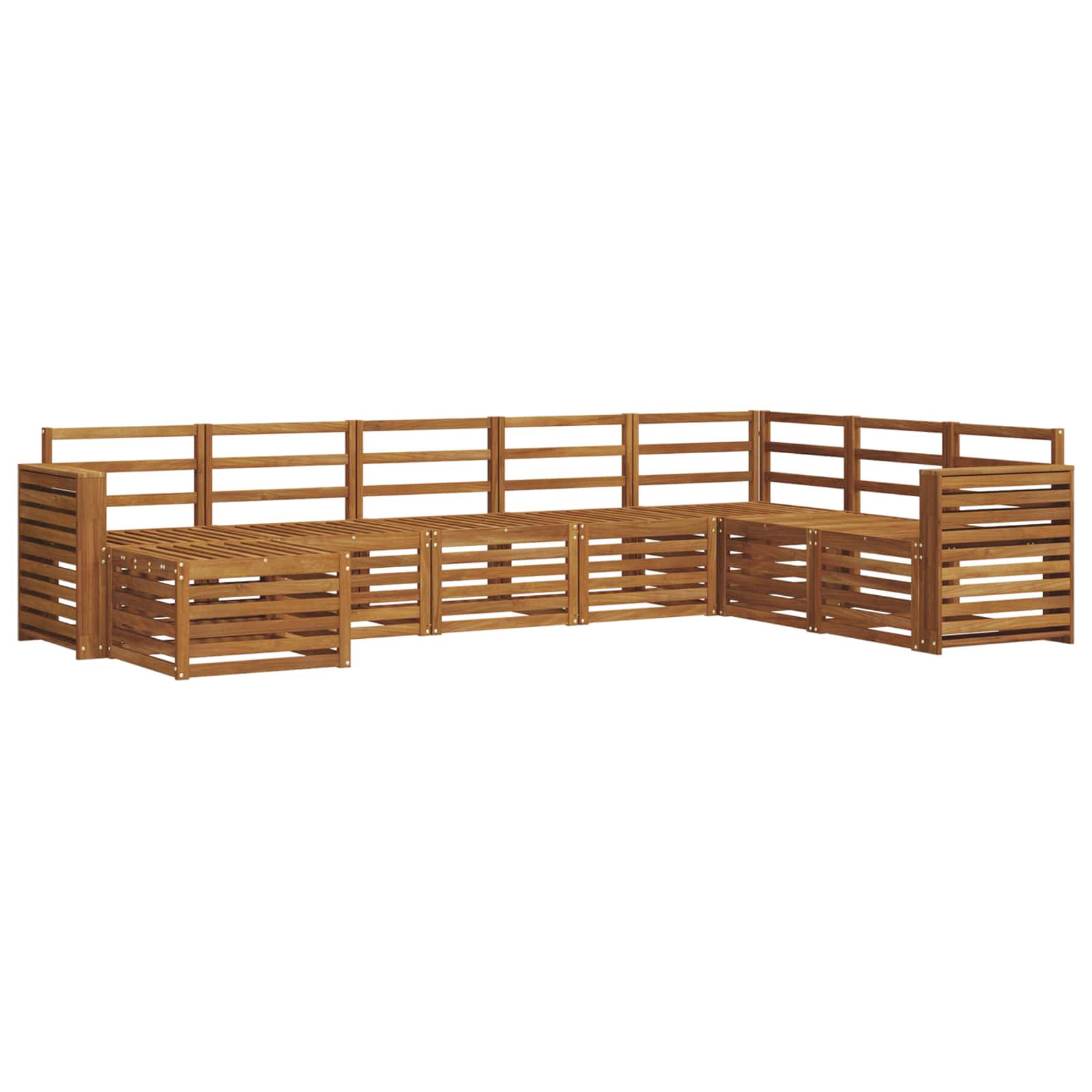Sofasett 8 pcs Naturlig Solid akasietre vidaXL