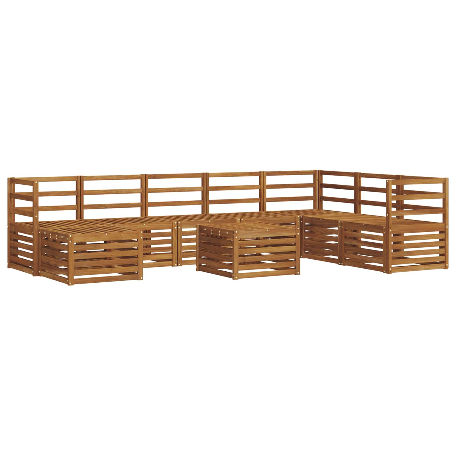 Sofasett Naturlig Solid akasietre vidaXL