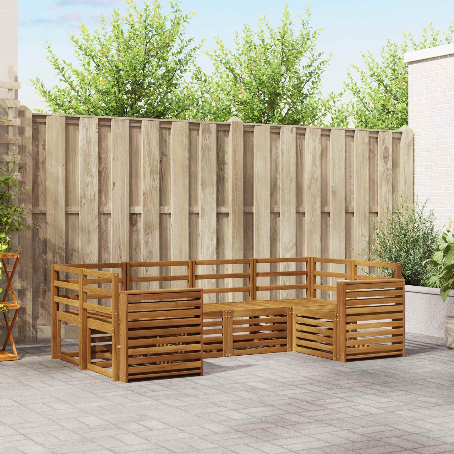 Seksjonssofa Sett 6 pcs Naturlig