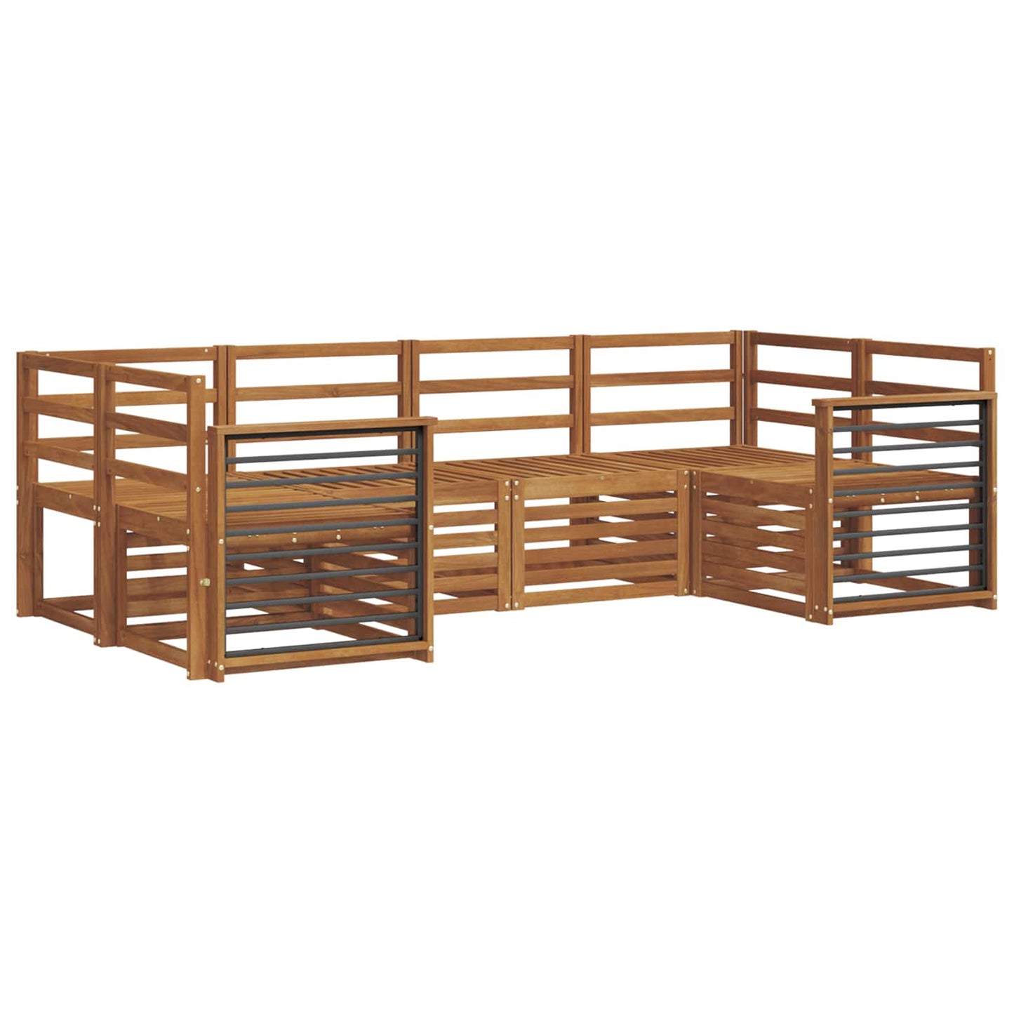 Sofasett 6 pcs Naturlig Solid akasietre