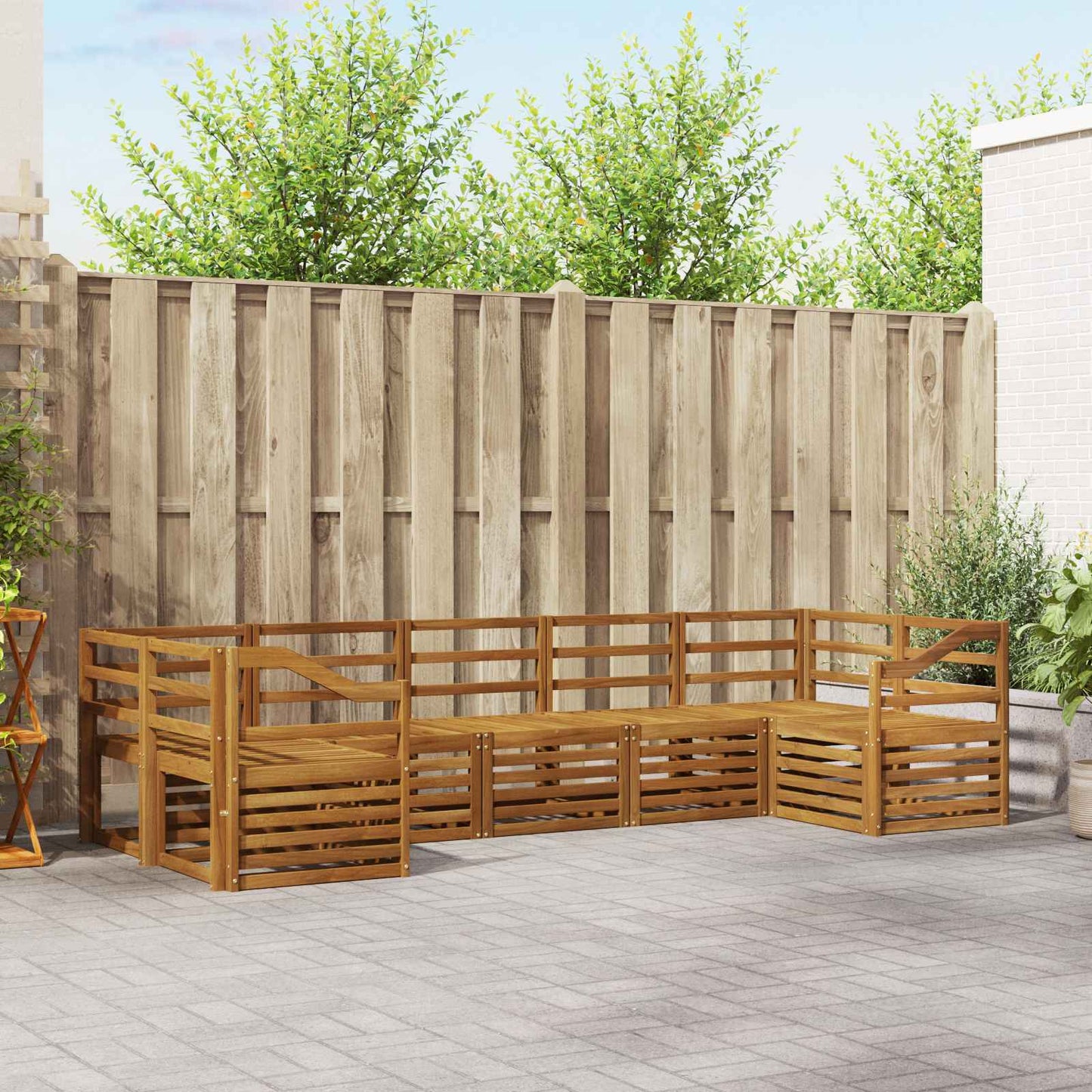 Seksjonssofa Sett 7 pcs Naturlig