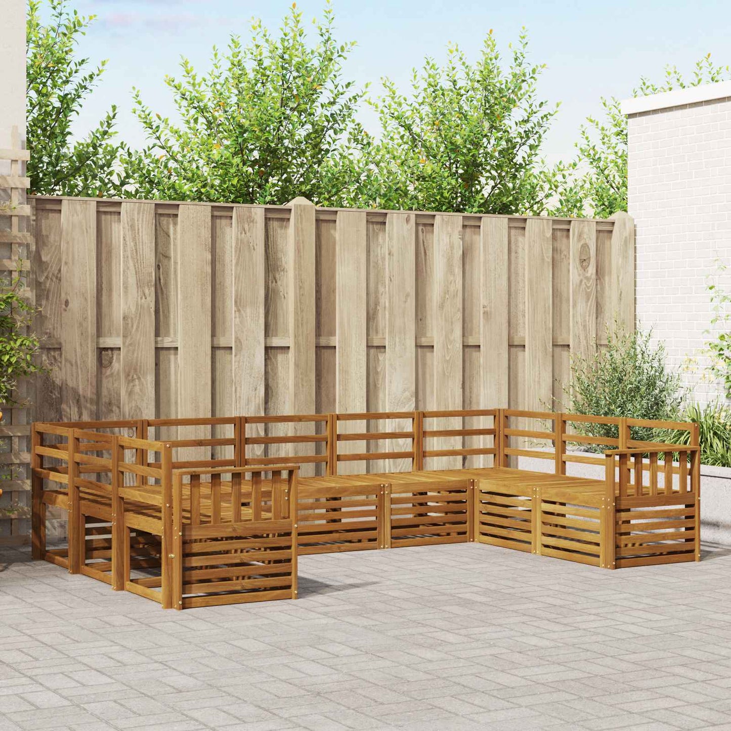 Seksjonssofa Sett 9 pcs Naturlig
