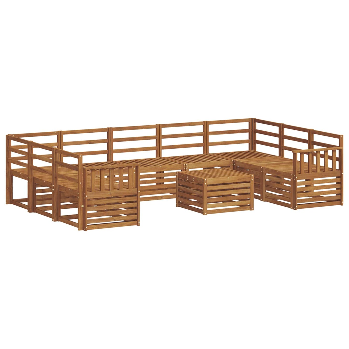 Sofasett 10 pcs Naturlig Solid akasietre