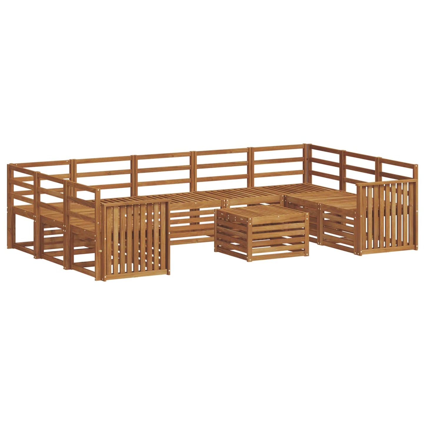 Sofasett 10 pcs Naturlig Solid akasietre