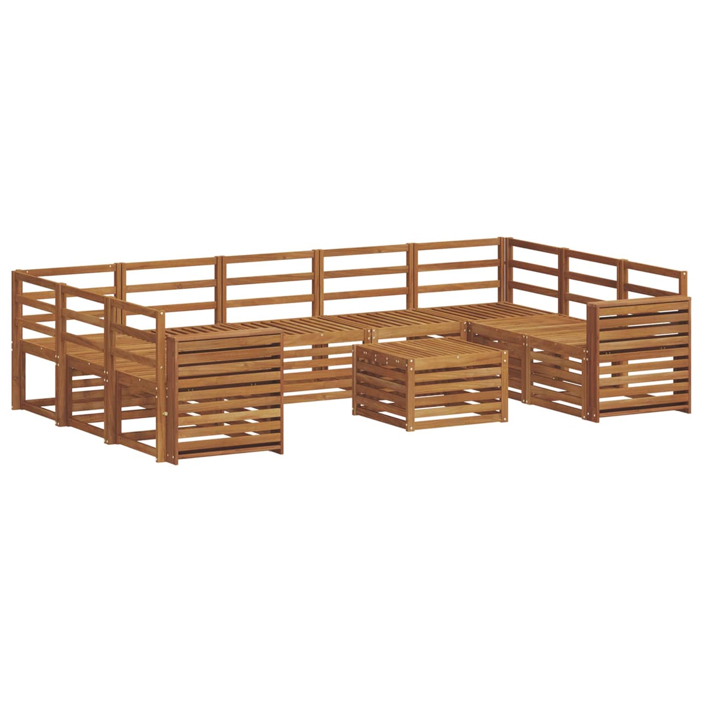 Sofasett 10 pcs Naturlig Solid akasietre