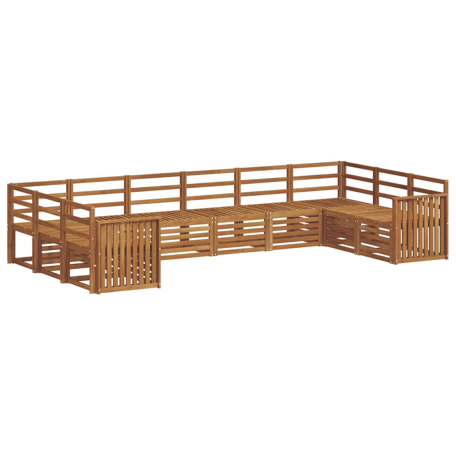 Sofasett 10 pcs Naturlig Solid akasietre vidaXL