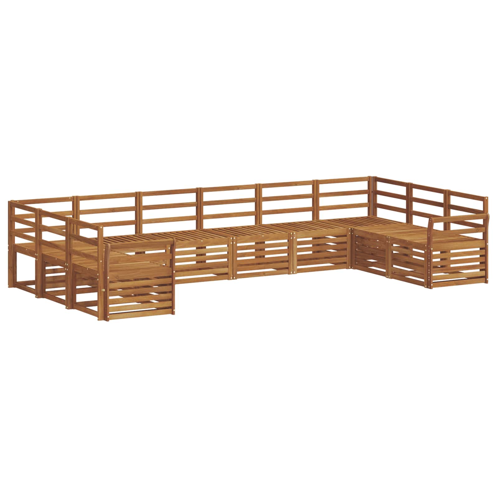 Sofasett 10 pcs Naturlig Solid akasietre vidaXL