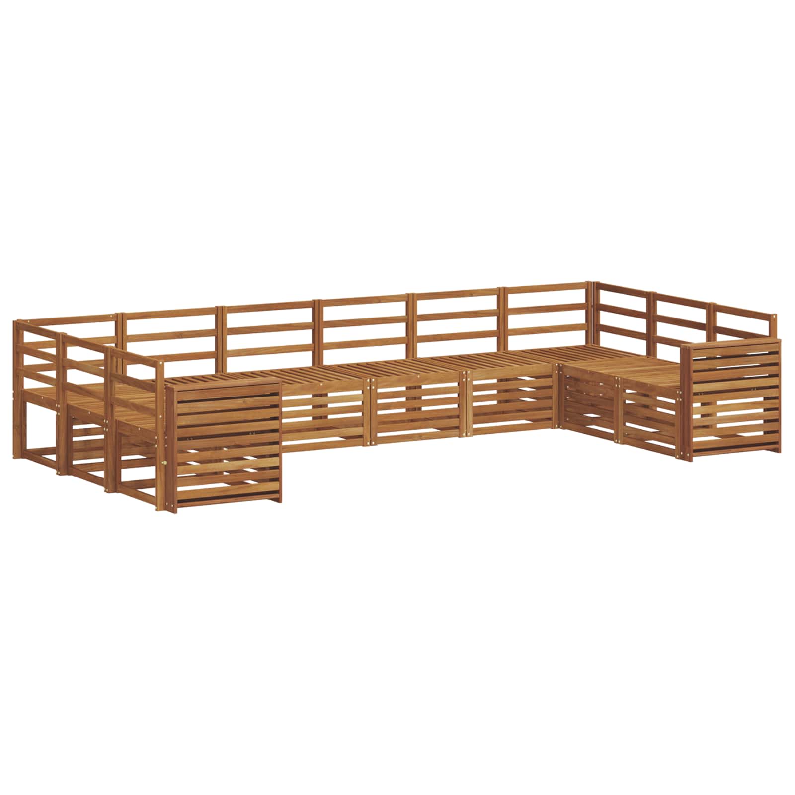 Sofasett 10 pcs Naturlig Solid akasietre vidaXL
