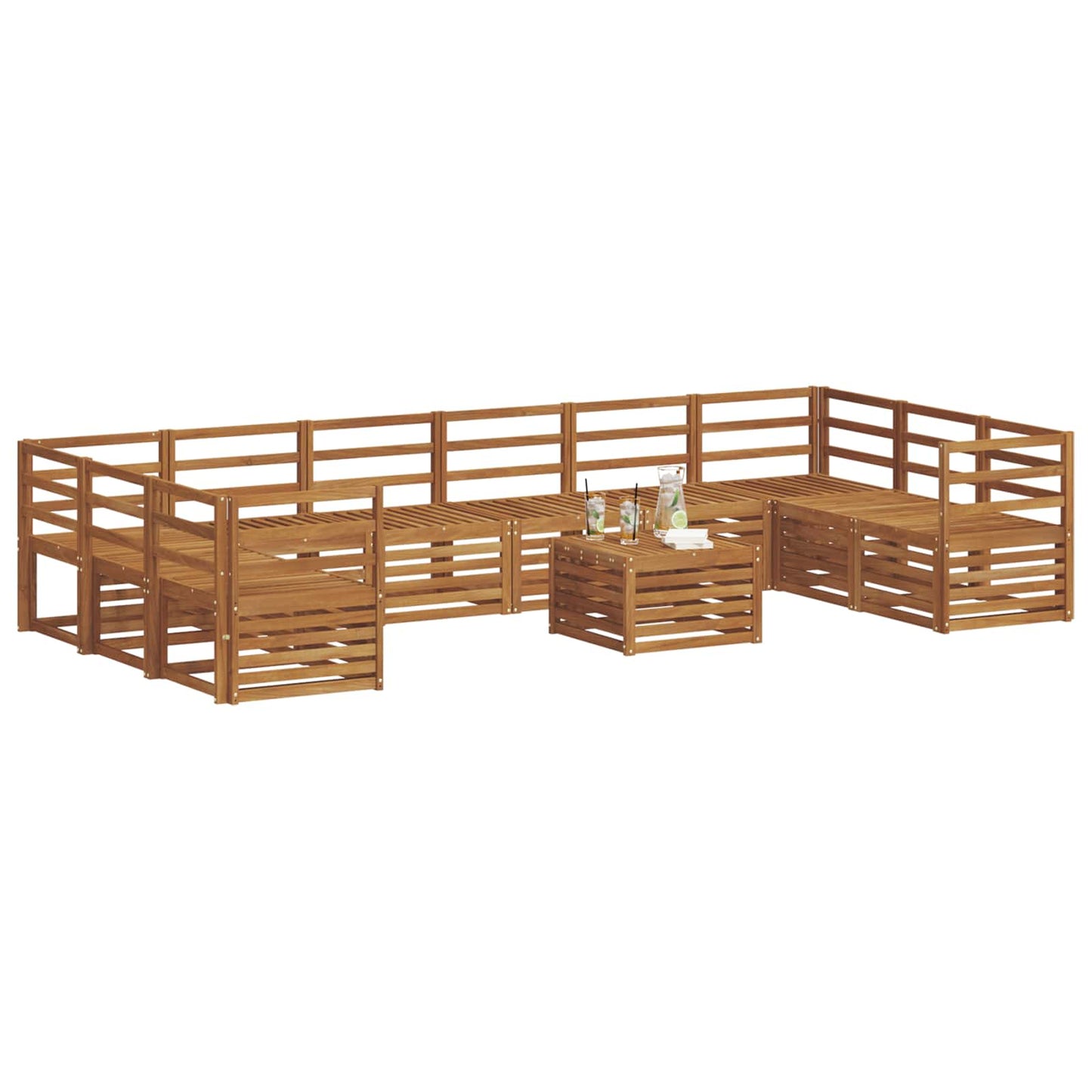 Sofasett Naturlig Solid akasietre vidaXL