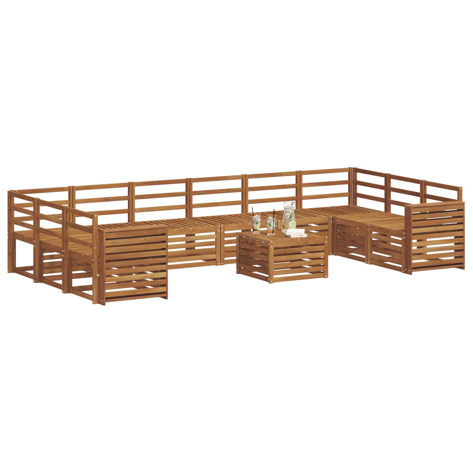 Sofasett Naturlig Solid akasietre vidaXL
