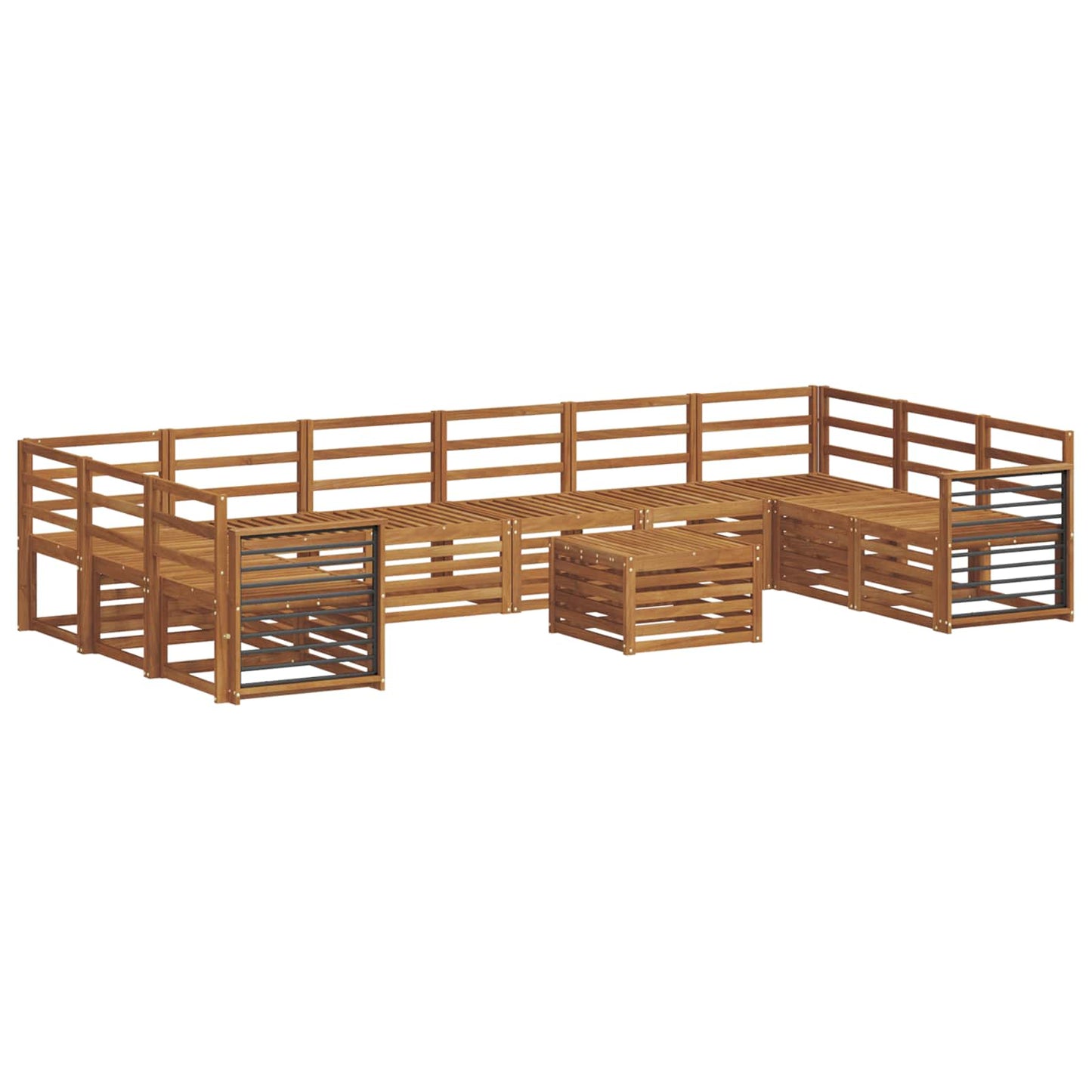 Sofasett 11 pcs Naturlig Solid akasietre vidaXL