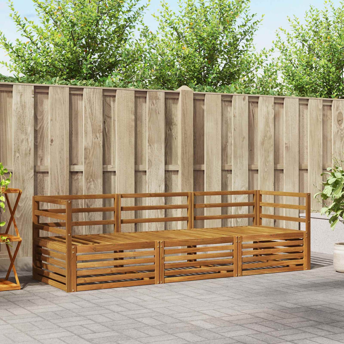 Utendørs sofa-sett 3 pcs Naturlig vidaXL
